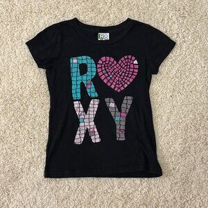 Black ROXY Girls Short Sleeved Shirt Size M